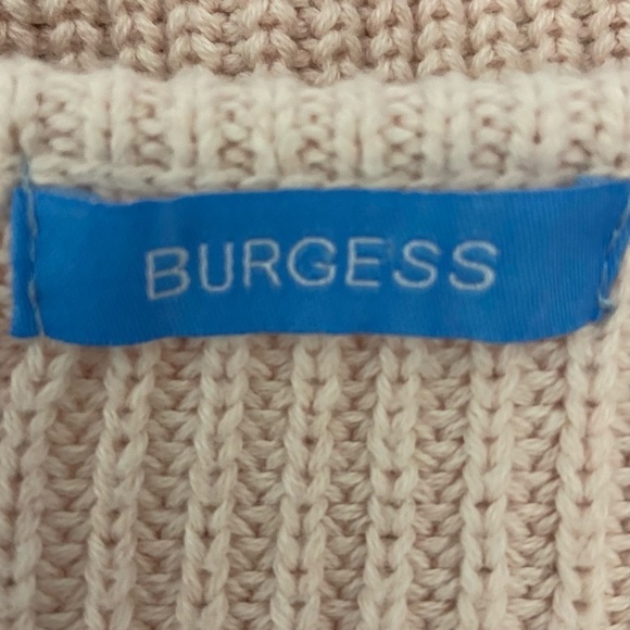 BURGESS Pale Pink Sweater Cotton/Cashmere Ribbed - Picture 4 of 8